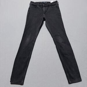 Hollister High-Rise Super Skinny Jeans Women's Black Denim Mid Rise Stretch - 9L
